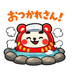 Gunma Daruma Bear Dialect Stickers