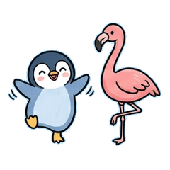 Wobble Penguin & Fancy Flamingo