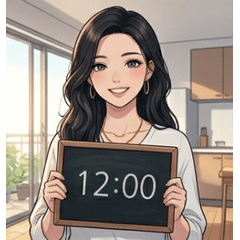 Anime Beauty Clock: 24h Time Stamps