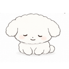Soft Fluffy Dog Polite Stickers