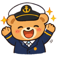 Cute Captain Bear Daily Stickers