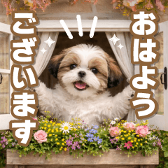 動く癒しシーズーのあいさつスタンプ