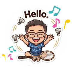 Che Sticker badminton 1