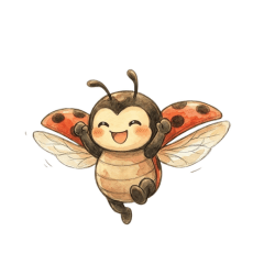 Ladybug Character Sticker
