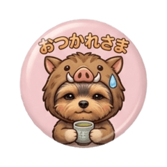 Yorkie in a Boar Onesie Sticker