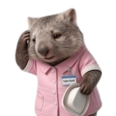 Toshitan the Wombat Tries Being a Nurse