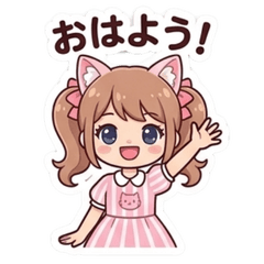 Little Cat Girl Sticker(Japanese)