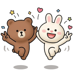 <熊咖兔兔>元氣萬用語貼♡♡♡～