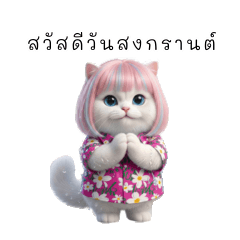 Meow girl in Songkran