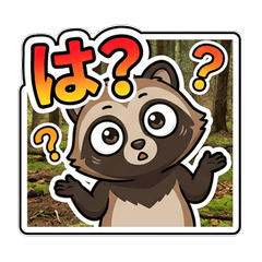 Playful Chibi Raccoon Dog Stickers