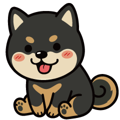 Cute Black Shiba Inu Stickers for Chat