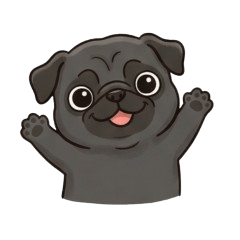 Cute black pug stickers2026