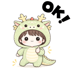 Cute fluffy dragon costume character_02
