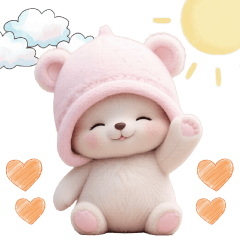 可愛い こぐま ピンクニット 毎日使えるBIG