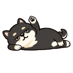 Lazy & Cute Black Shiba Daily Stickers