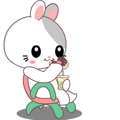 White Grey Rabbit v1Popup