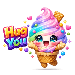 Bright Rainbow Ice Cream