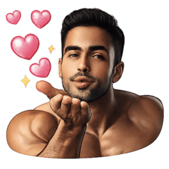 ■かわいい！筋肉オネエの幸せステッカー