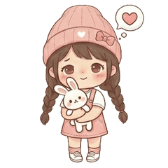 Little girl pigtails and pink overalls