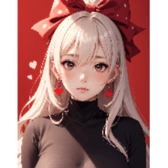 紅色蝴蝶結女孩2寫真