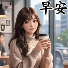 大貼圖-美女早安午安晚安問候圖