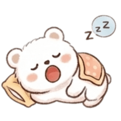 Stiker Beruang Putih Imut Daily Life