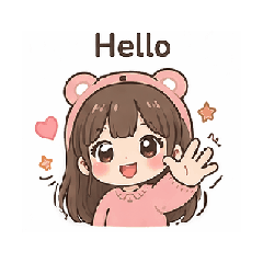 Cute Girl Hello Pack
