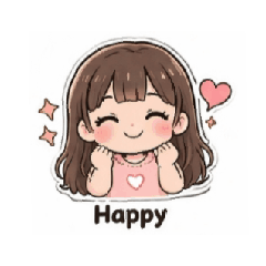 Smile Cute Girl Daily Stickers