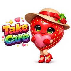 Sweet Strawberry Cute Chat Stickers