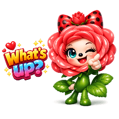 Cute Flower Girl Daily Stickers
