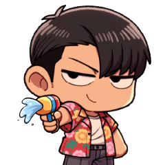 Mawin is wearing a floral shirt.