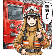 消防正妹救援貼圖 女消防員 專業出動指令