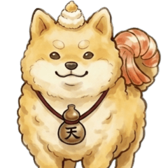 Cute Tempura Shiba Stickers