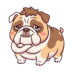 Grumpy Bulldog Sassy Stickers