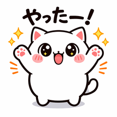 Mochimochi White Cat Stickers