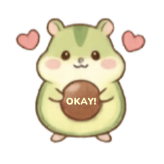 Stiker Hamster Alpukat Imut Sehari-hari