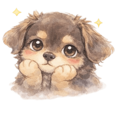 Chocolate and tan Chiweenie watercolor