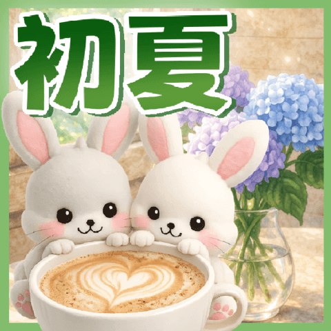 初夏可愛咖啡風日常貼圖