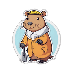 Capybara Garbage Collector Stickers