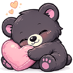 Cute Black Bear Stickers Vol. 1
