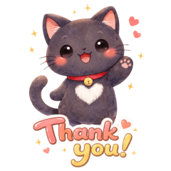 Watercolor Lucky Black Cat