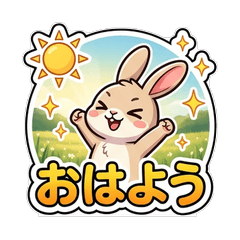 Chibi Rabbit Friends Stickers