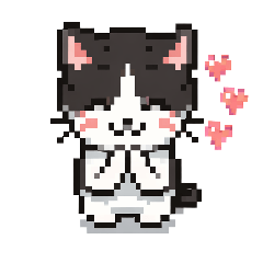 Pixel Office Cat Stickers