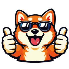 Cool Shiba American Style Funny Stickers