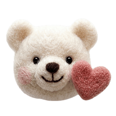 wool felt bear Sticker