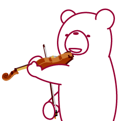 動くクマ。バイオリン弾きます。2