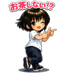 Everyday Short Haired Girl Stickers