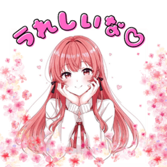 a red haired girl sticker