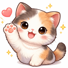Fluffy Mochi Calico Cat Stickers