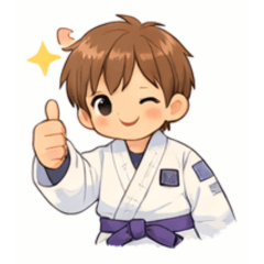 Fluffy Jiu-Jitsu Boy Stickers Pastel 3rd